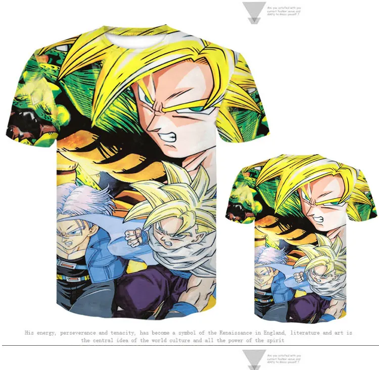 Манга dragon ball z Super Saiyan Son Goku, аниме, летняя 3D печать, новинка, модные футболки, топы для мужчин/мальчиков, мультяшная Повседневная футболка
