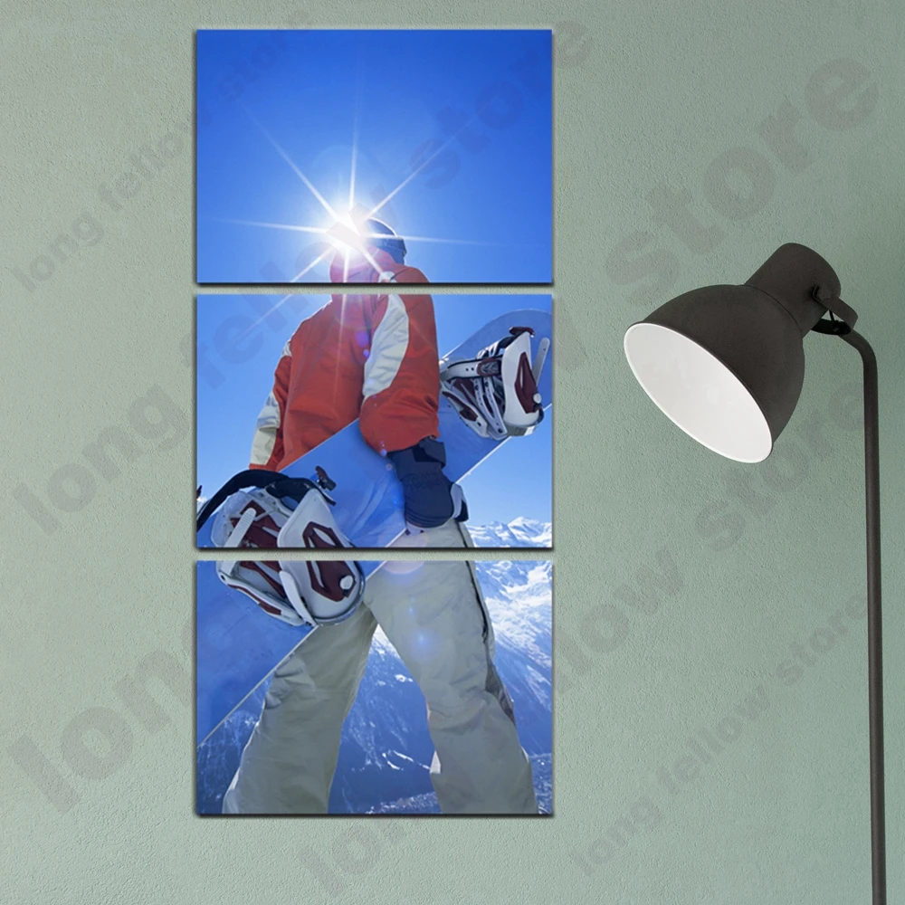 

3 Pieces Sport Poster Wall Art Print Skiing Landscape Picture for Bedroom Gym Lobby Wall Decor Giclee Canvas Print Drop Shipping