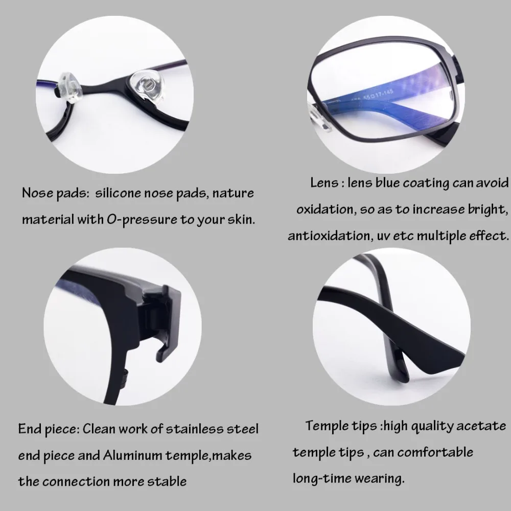 2017 Fashion Noble men Eyewear Clear Lens Oculos De Grau Alloy Eye Glasses Optical Frames | Аксессуары для одежды