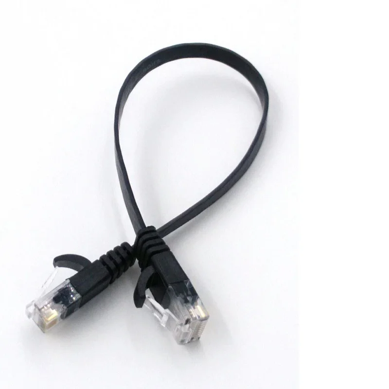 

Pure copper wire CAT6 Flat UTP Ethernet Network Cable RJ45 Patch LAN cable black/white /blue color-15cm