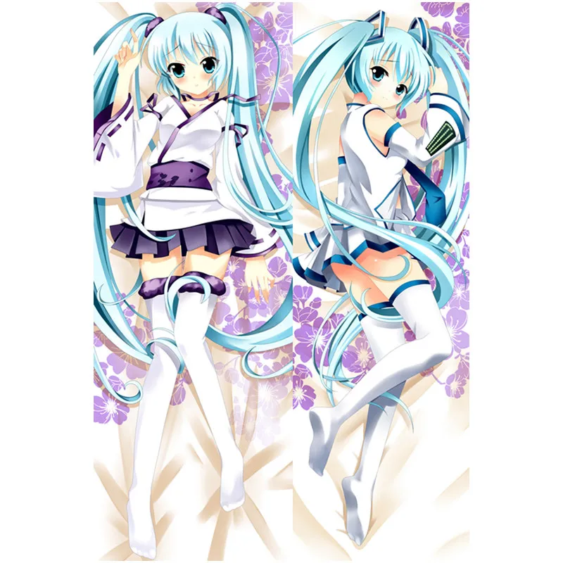 Аниме Hatsune Подушка «Мику Хацунэ» чехлы с названием песни «Hatsune Подушка «Мику Хацунэ» чехол пикантные 3D двухсторонняя постельные принадлежности обниматься тела Чехол настроить HK02A