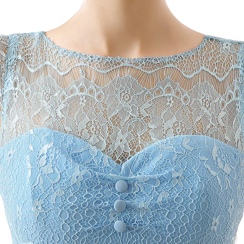 Forevergracedress голубой Длинные платье подружки невесты Дешевые линии Кружева