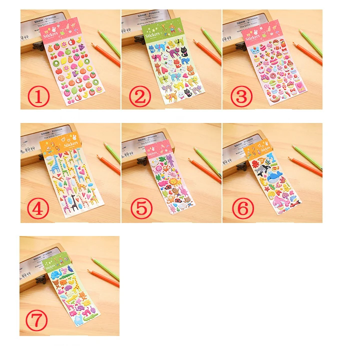Pegatinas con estampado de frutas y animales para ni&ntilde;os, decoraci&oacute;n de diario, material de papeler&iacute;a de PVC, Corea, regalo para beb&eacute;, juguetes para ni&ntilde;os-4