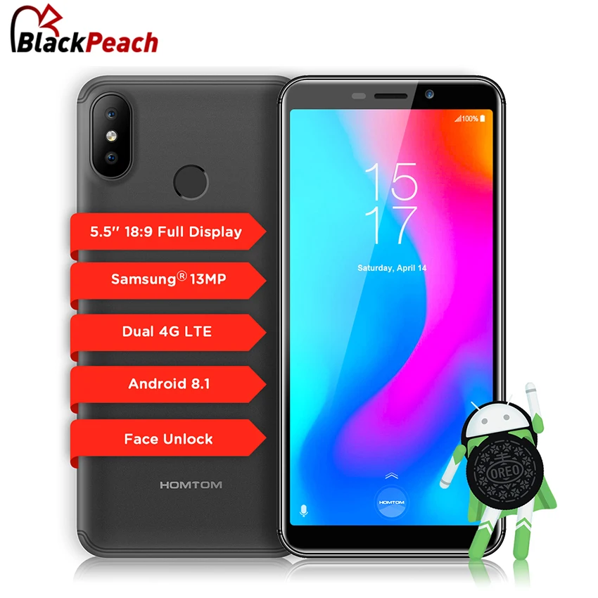HOMTOM C2 Мобильный телефон Android 8 1 5 &quot18:9 полный дисплей MT6739 4 ядра 2 ГБ + 16 уход за