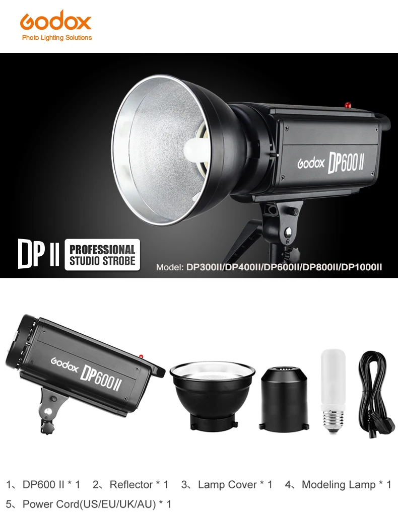 1800Ws Godox DP600 II 3x600 Ws Фотостудия вспышка светильник ing, софтбокс, светильник стенд, триггер, штанга для фотостудии кронштейн светильник