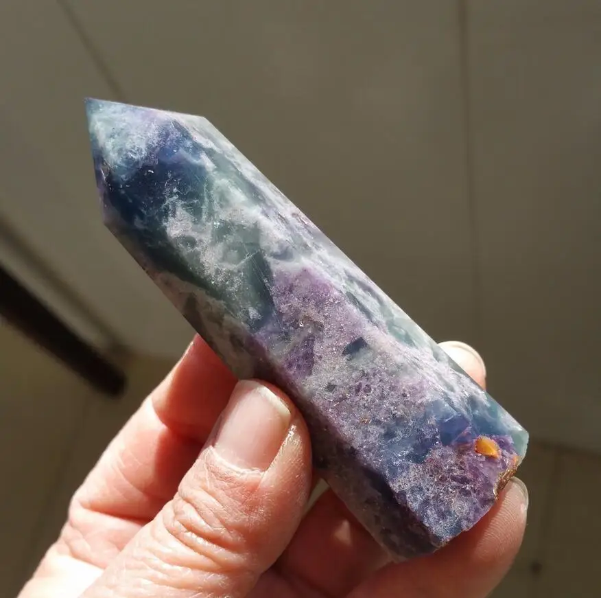 

NATURAL Fluorite QUARTZ CRYSTAL WAND POINT HEALING