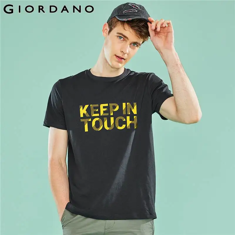 Мужская футболка с надписью Giordano 100% хлопок коротким рукавом новая брендовая