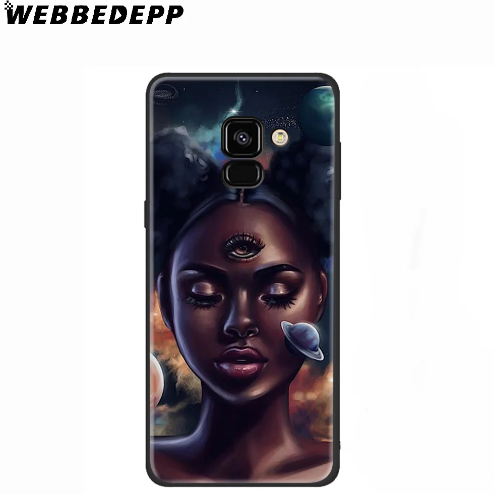 WEBBEDEPP черный афро Девушка Силиконовый чехол для Samsung Galaxy A3 A5 A6 A7 A8 A9 A10 A20 A30 A40 A50 A70 M10