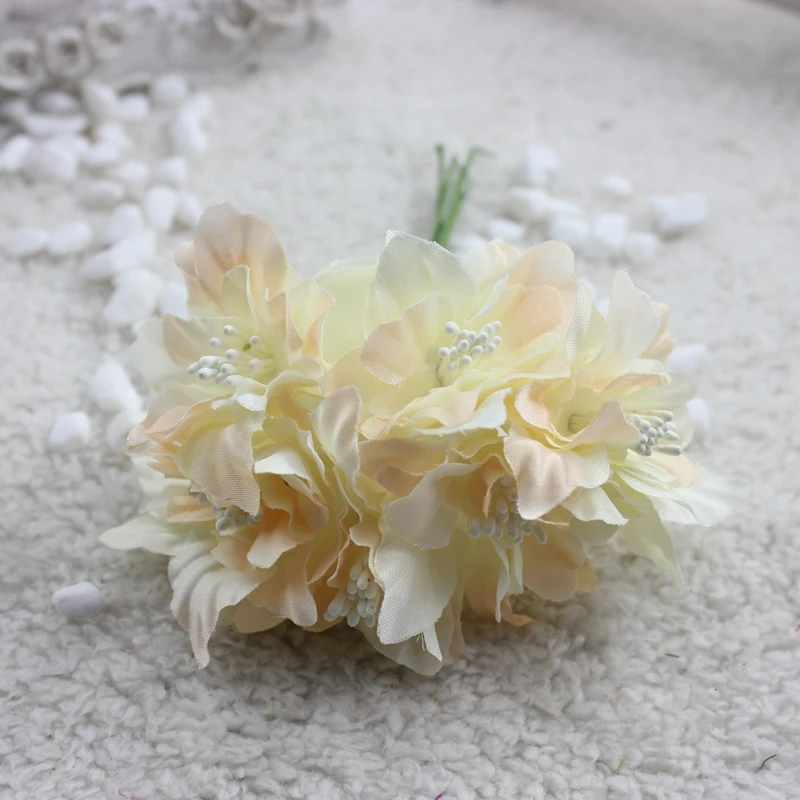 12 шт./лот недорогой букет из искусственных шелковых лилий с градиентом 4 5 см для