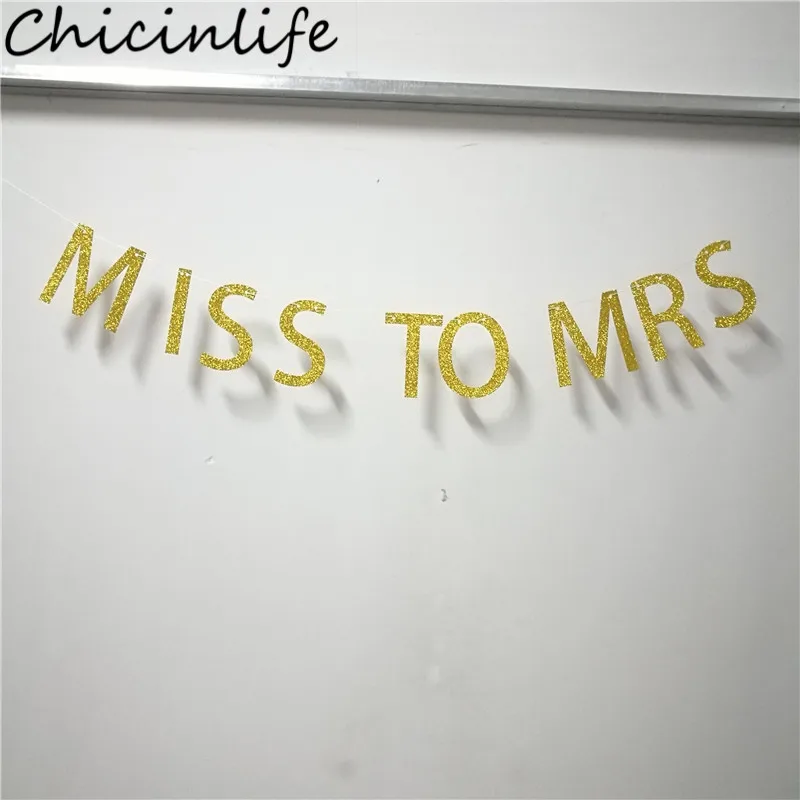 Chicinlife 1 комплект золотой баннер Miss To Mrs помолвка/девичник Свадебная вечеринка
