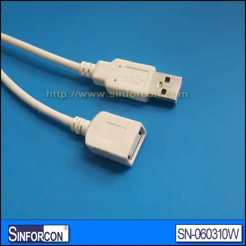 

22/28AWG copper white USB extension cable white color usb cable