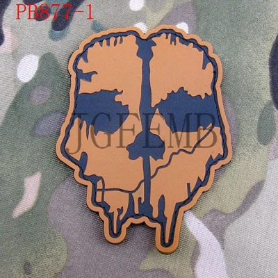 PB877 TAN Призраки моральная, военная 3D ПВХ патч значки - Цвет: PB877 TAN
