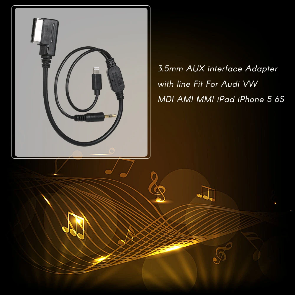 Адаптер интерфейса AUX 3 5 мм с линией Подходит для Audi BMW VW MDI AMI MMI iPad iPhone 6S |