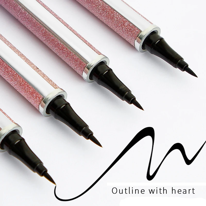 Водостойкая черная жидкая подводка для глаз карандаш большие глаза макияж