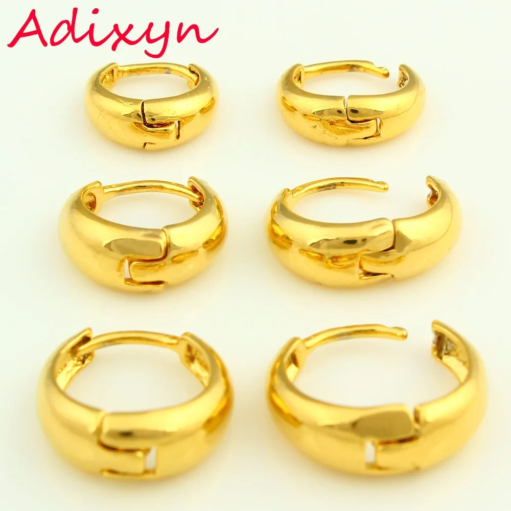 Adixyn 3 размера золотые серьги для женщин Золотой Цвет