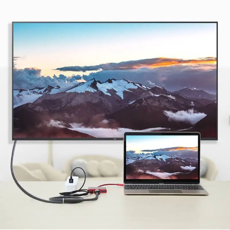 5-в-1 USB-C HUB адаптер USB 3 1 Тип с разъемами типа C и HDMI + * USB3.0 PD Зарядное устройство 4 K