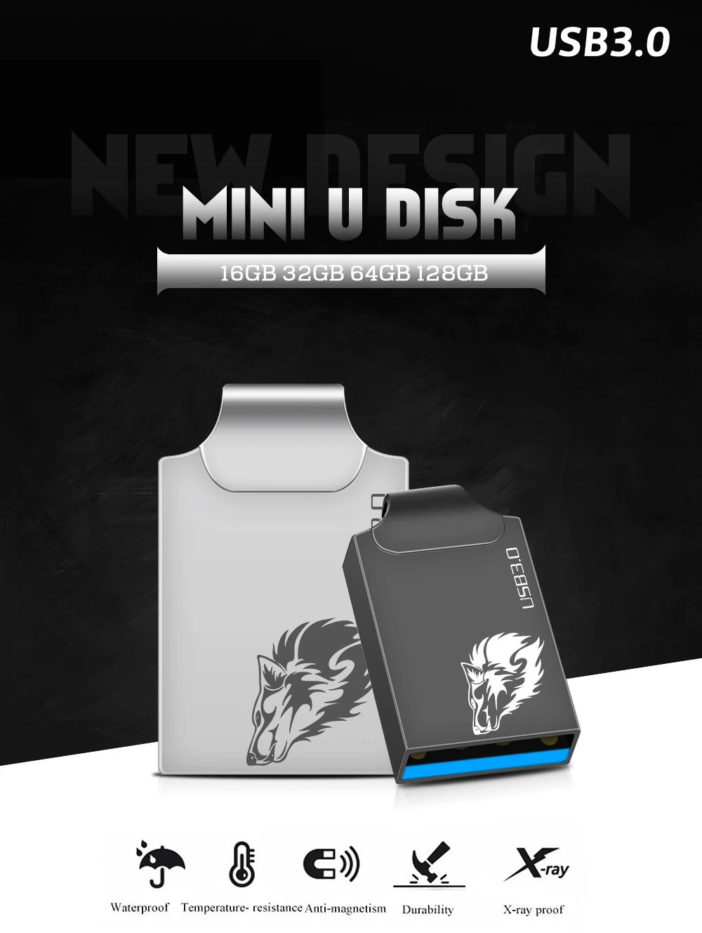 Металлическая супер мини USB 3,0 палка, высокая скорость, 8 ГБ, 16 ГБ, 32 ГБ, 64 ГБ, 128 ГБ, емкость usb3.0, флешка, флеш-карта памяти