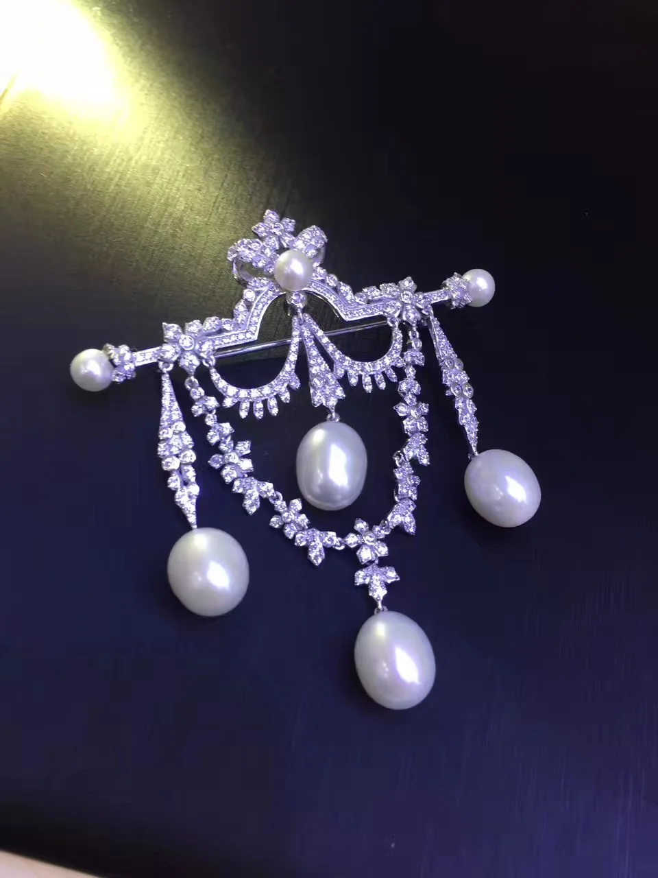 Натуральная брошь с жемчугом пресной воды, серебро 925 пробы с кубическим цирконием, винтажная форма слезы Виктории, бесплатная доставка.