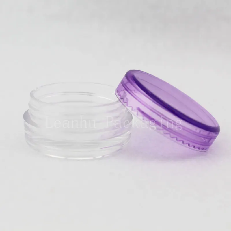 Purple Lid 100x2 г маленький размер дорожный крем банка бутылки Макияж дизайн ногтей пластиковый Косметический Контейнер Пустой Образец дисплей горшок Олово хранения - Цвет: Purple Lid