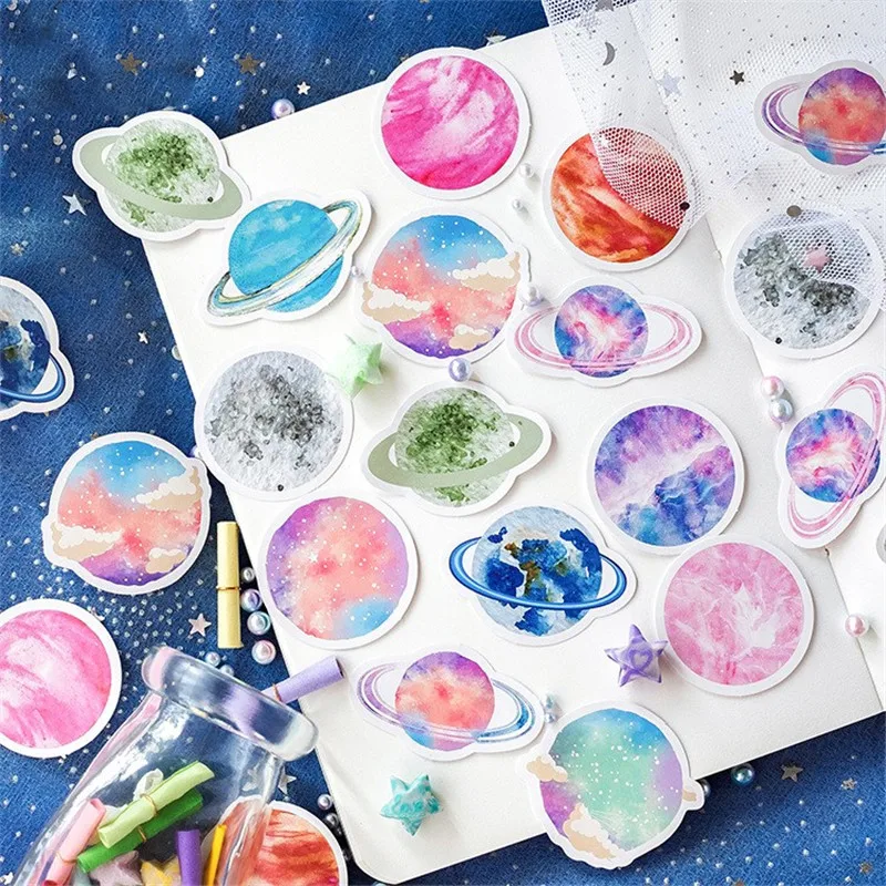 45PCS/Pack Planet Scrapbooking Stickers Diary DIY Decorative Seal Paste Embellishments Creative Material Craft Paper | Дом и сад