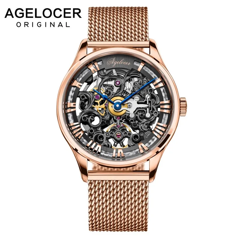 5402D9 AGELOCER, номер, спортивный дизайн, швейцарские часы, мужские часы, лучший бренд класса люкс, Montre Homme, часы для мужчин, автоматические часы со скелетом - Цвет: 5402D9