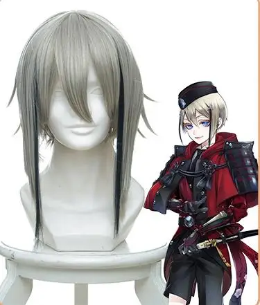 Wig Touken Ranbu Online Hyuuga Masamune, костюм для косплея, Красная форма, полный комплект, боевая одежда, карнавальный маскарадный костюм, аниме, костюмы для вечеринок, cos - Цвет: Wig