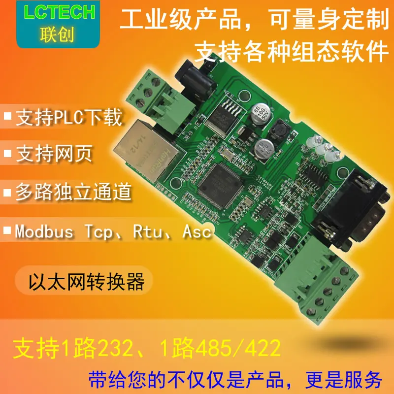 Промышленный последовательный сервер порт RS232/485/422 коммутатор Ethernet модуль MODBUS