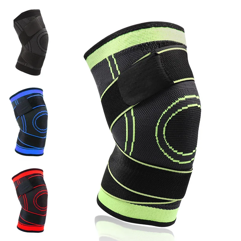 

Compressive 3D Weaving Knee Pads Cycling Basketball Kneepad Gym Fitness Knitted Knee Protectors Bandage Wraps Leg Sleeve Straps
