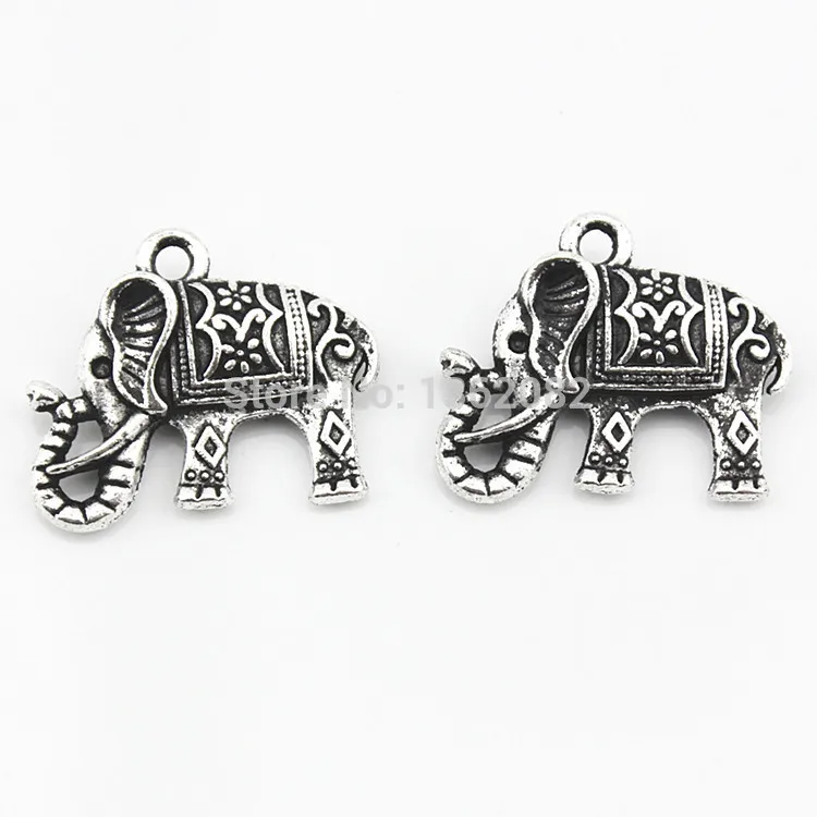 Тибетские Серебряные Подвески в виде слонов на удачу 20 шт./лот Ювелирная