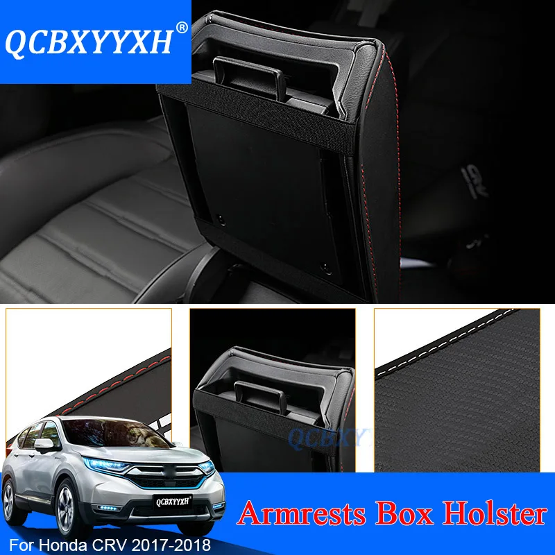 QCBXYYXH Car Armrest Pad Cover Center Console Auto Armrests Box Pads Leather Storage Protection Cushion For Honda CRV CR-V 2017 |