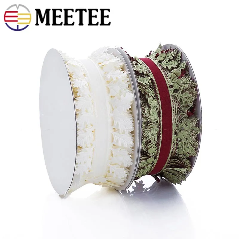 Meetee 20 метров 4 см кружевная лента с листом полиэфирная ткань для вышивки сделай