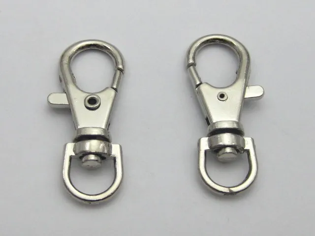 

20 Silver-plate Tone Lobster Swivel Clasps for Key Ring bag dangles 38mm