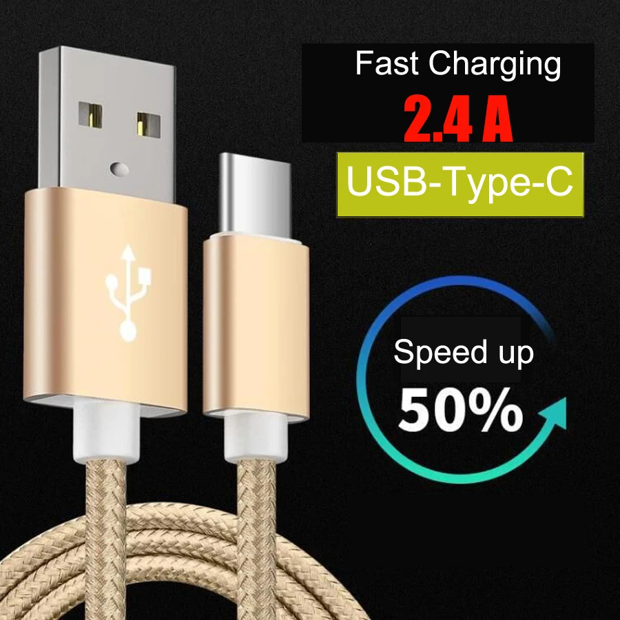 Нейлоновый кабель usb type-C для samsung Galaxy S9 S8 Plus, кабель для быстрой зарядки и USB-C, кабель для зарядки мобильных телефонов USBC type-C, кабели для передачи данных