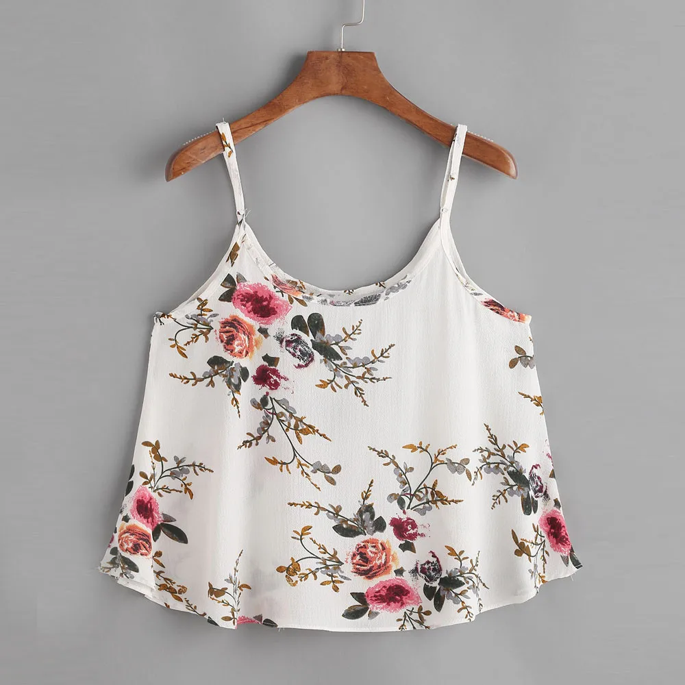 Женский топ без рукавов Повседневный с цветочным принтом|cute t-shirt|t-shirts for girlstop cute |