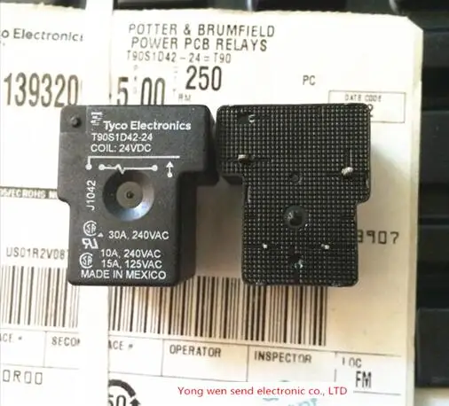 

HOT NEW relay T90S1D42-24 T90S1D42-24-24VDC T90S1D4224-24VDC T90S1D42 24VDC DC24V 24V DIP4 5pcs/lot
