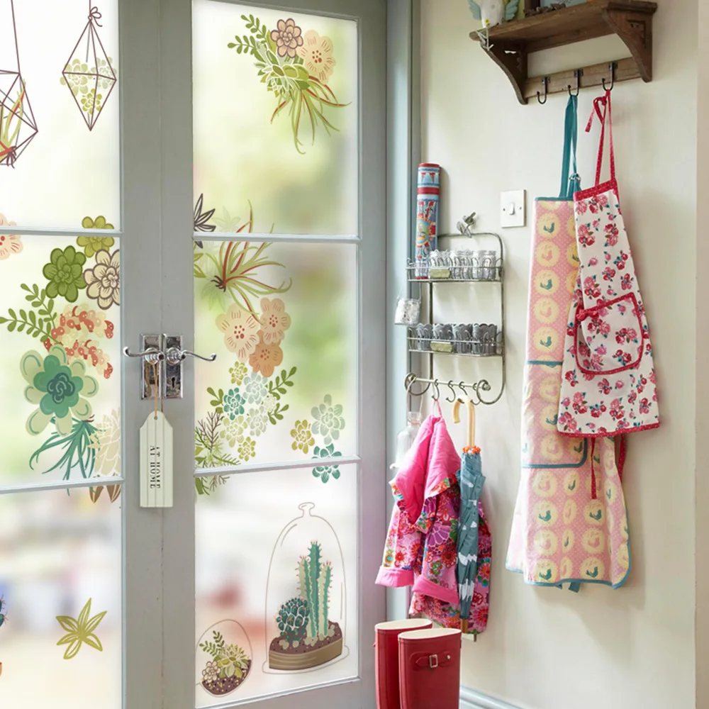 DICOR цветная Пионовая стеклянная пленка наклейка на окно домашний художественный