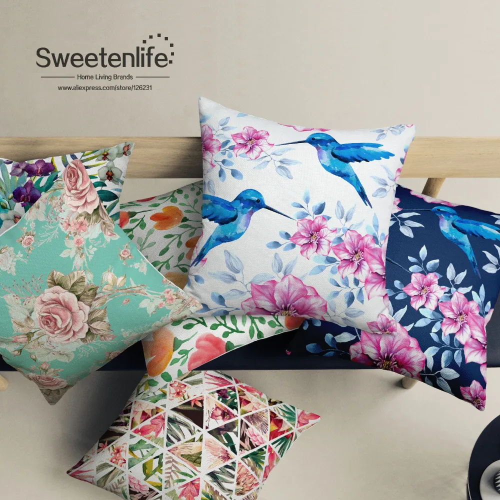 Sweetenlife 60x60 см наволочка с цветочным рисунком в пасторальном стиле наволочки для
