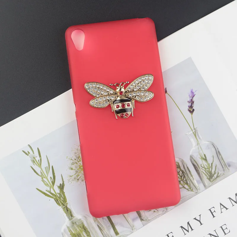 BeeDiamond Red Мягкий чехол из ТПУ для sony Xperia X XA Ultra XA1 XA2 XA3 XZ1 XZ2 XZ3 XZ4 L1 L2 L3 E5 чехол для телефона с пчелиным жемчугом и бриллиантами - Цвет: BeeDiamond Red