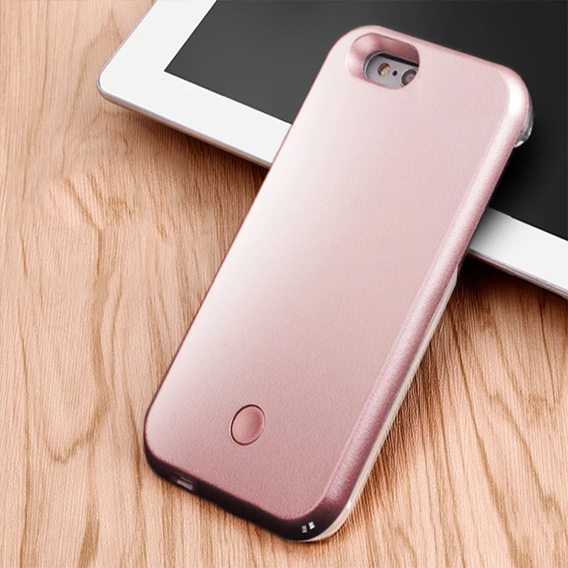Селфи свет чехол для iPhone 7 Plus 5 5S 6 6 s X I7 I5 I6 плюс телефон флэш-случай с огнями для samsung Galaxy S6 S7 край крышки