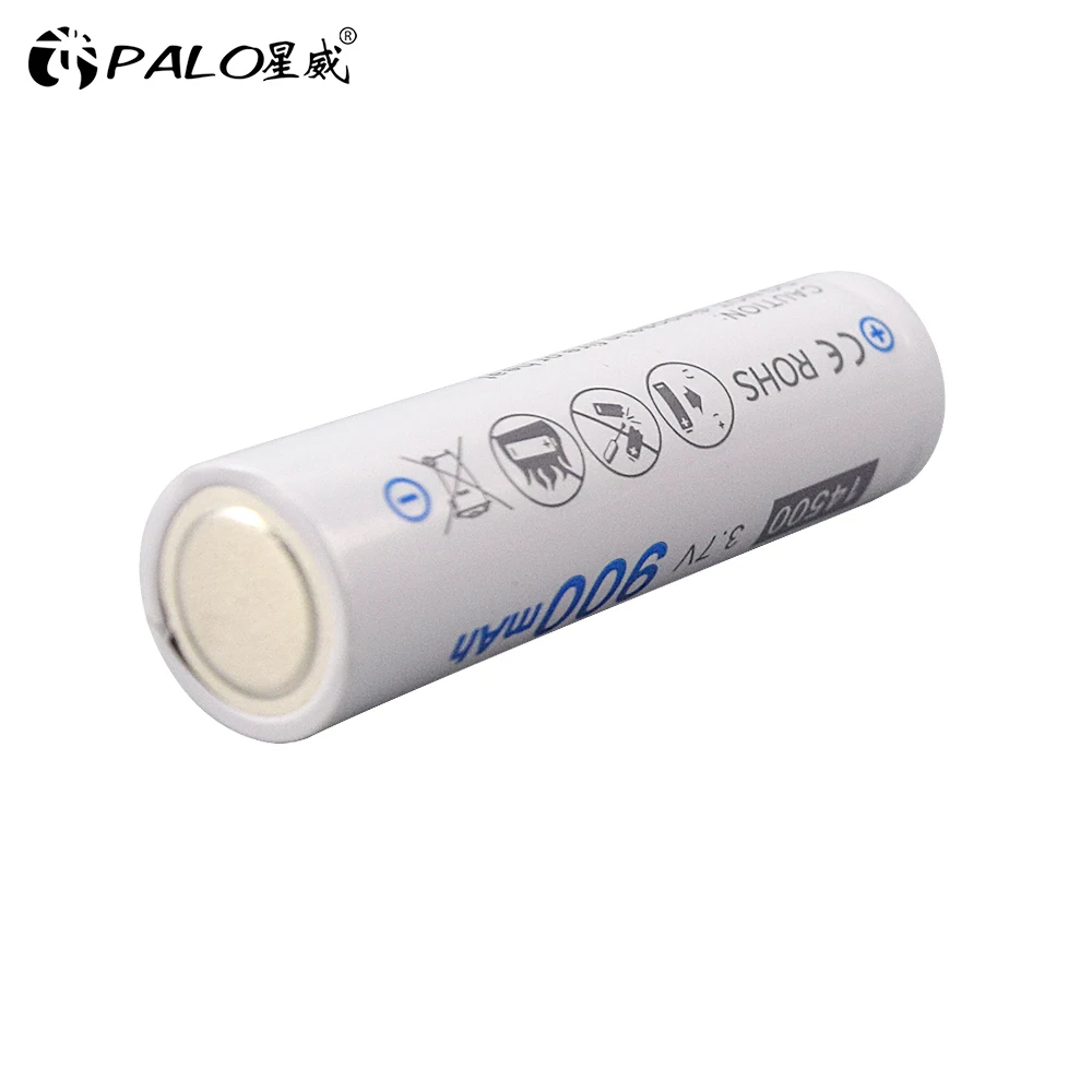 PALO 2 шт 3 7 V литий-ионные аккумуляторы 14500 900mAh AA литиевая батарея для светодиодных