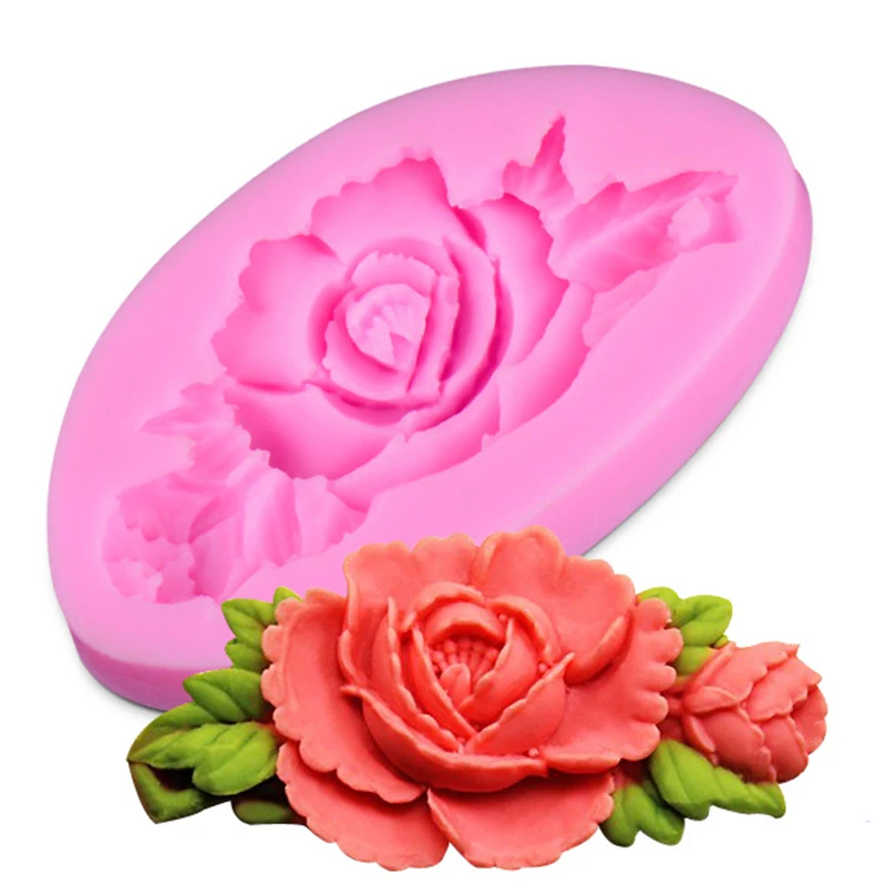 Торт украшая инструменты 3D силиконовая форма в виде цветка розы для