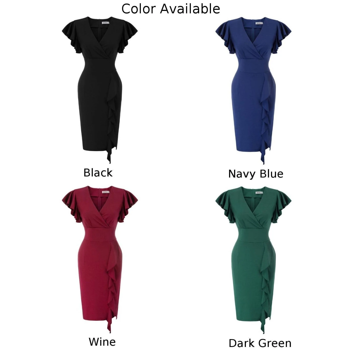 Женское платье с рюшами и v-образным вырезом элегантное сексуальное офисное для