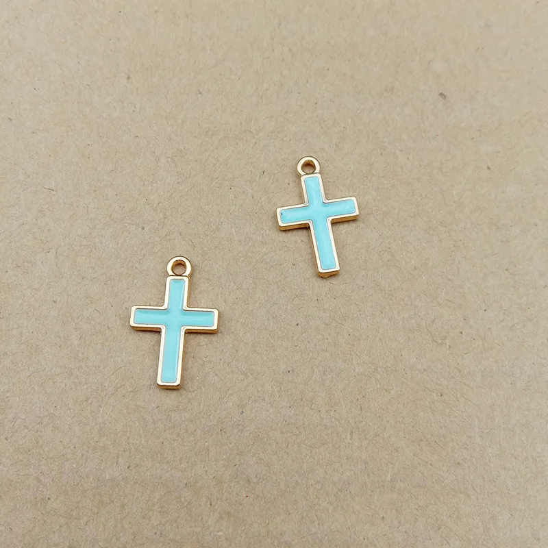 10 шт. 16X10mm корейские украшения аксессуары эмалированные маленькие крестики