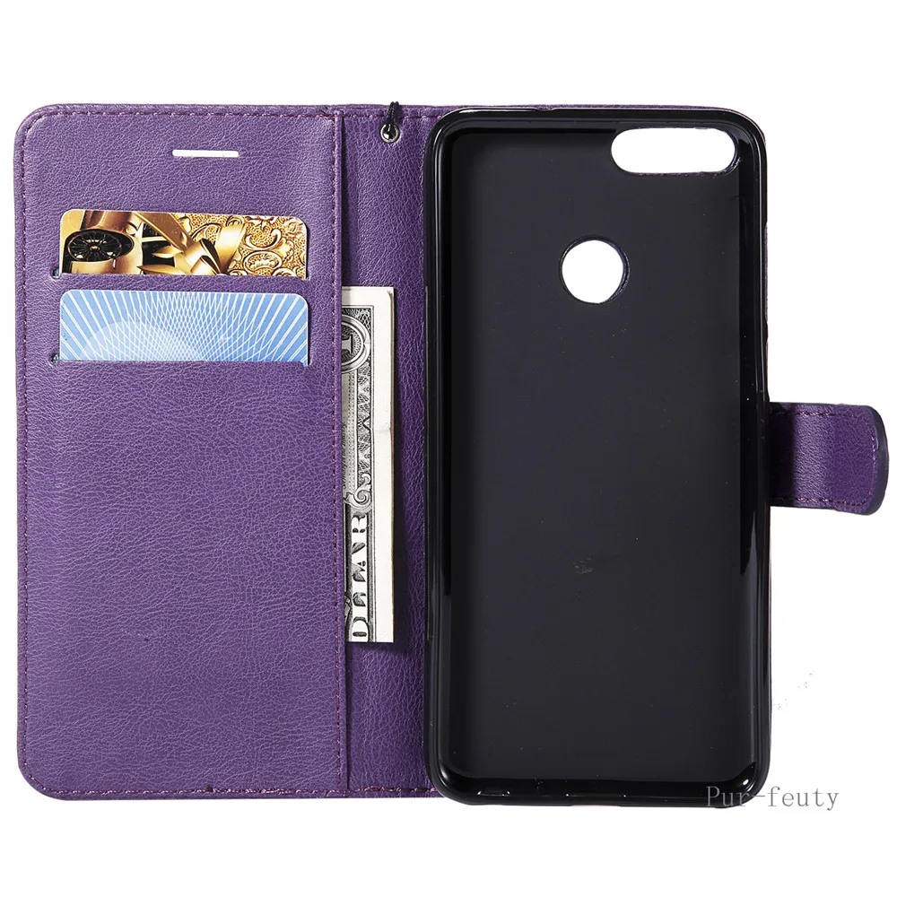 Кожаный чехол для Fundas huawei P Smart FIG-LX1 FIG-LA1 чехол для coque huawei PSmart Чехол Флип-кошелек силиконовый чехол для телефона