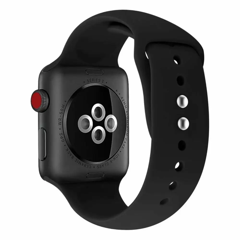 10 шт./лот 22 2 цвета пряжки твердый силикон ремешок для наручных часов Apple Watch Смарт i-Watch 38/40/42/44 мм браслеты 1/2/3/4G браслет