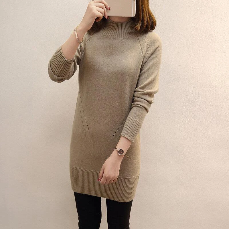 Women Sweaters Pullovers Turtleneck Long Sleeve Sweater Dress 2018 spring Knitting Women's White Warm Clothes new LY697 | Женская