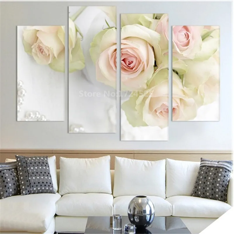Картина на холсте с цветами и животными без рамки 4 шт.|canvas painting|flower canvas paintingsdecoration
