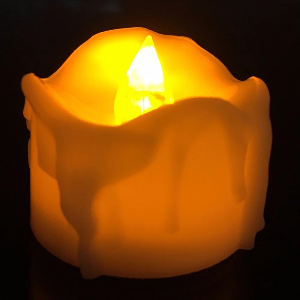 

36Pcs Romantic Led Candle Yellow Flameless Velas Flickering Plastic Candle Tea Lights for Birthday Wedding Decoration