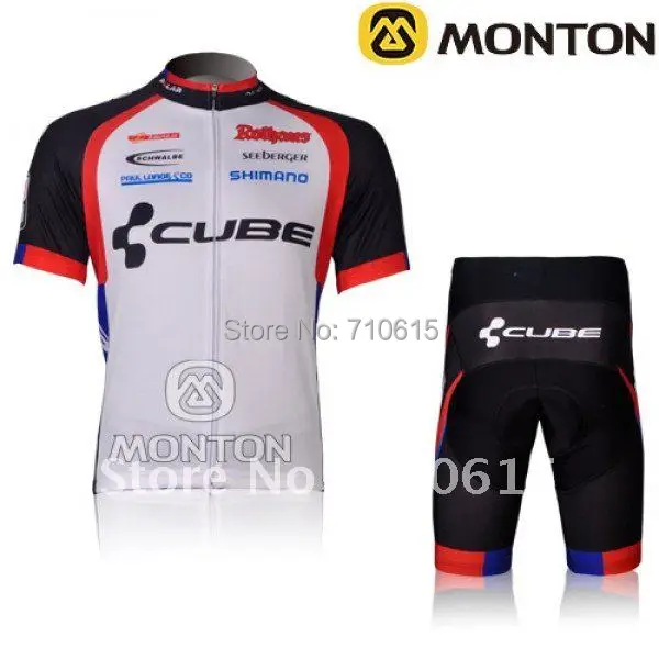 Free shipping!New 2012 CUBE white team short sleeve cycling jersey and shorts set/bike wear/Ciclismo jersey((accept customize)|jersey inter|jersey