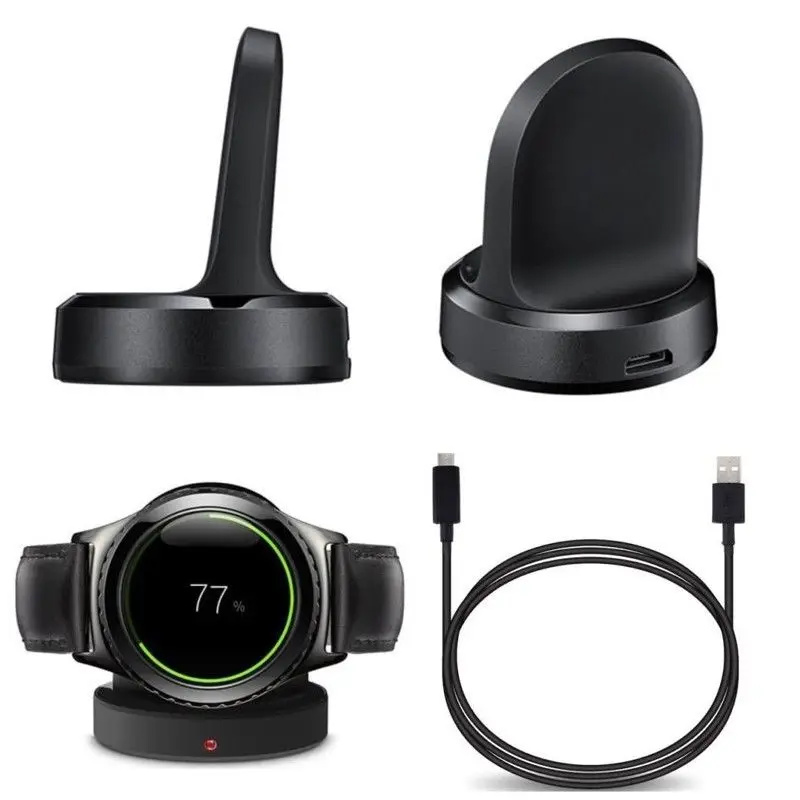 Черная USB зарядная док-станция с кабелем для Samsung Gear S2 Classic SM-R732 | Электроника